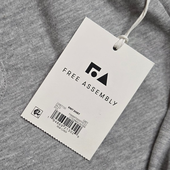 Free Assembly‎ Men's Knit Shirt Gray Long Sleeve Button Down Collared Casual - Picture 3 of 5